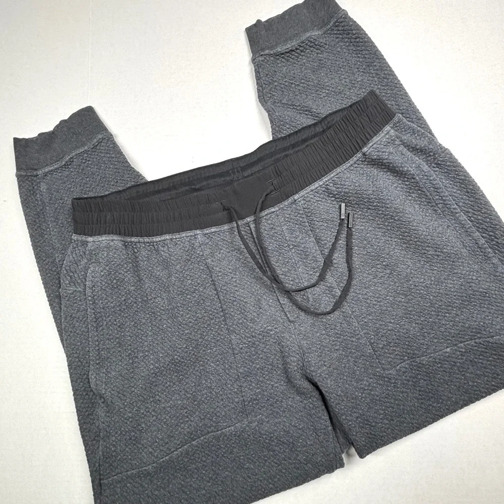 Lululemon At Ease Jogger Grey Textured Double Knit Sweatpants Mens XXL EUC